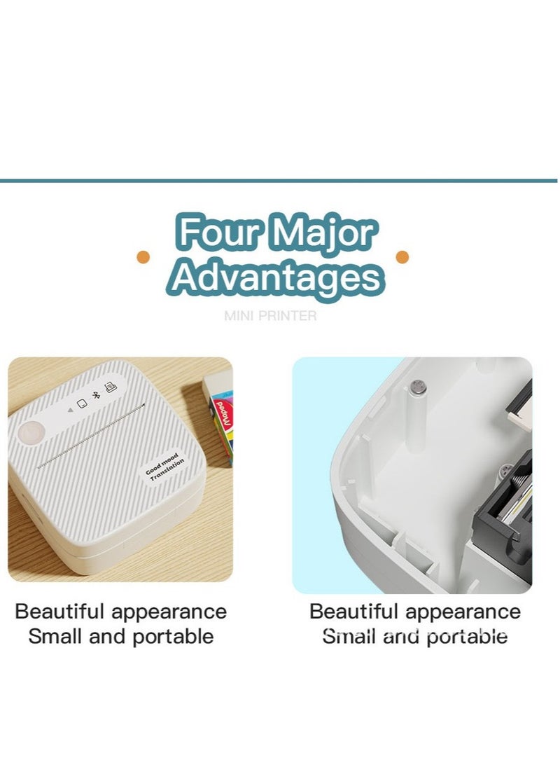 general Portable Wireless Printer Mini Pocket Bluetooth Thermal Smart Sticker Maker for Office Organization Home Kitchen School Compatible with Smartphones for Labeling Receipts DIY Photos Printing Title No - Image 5