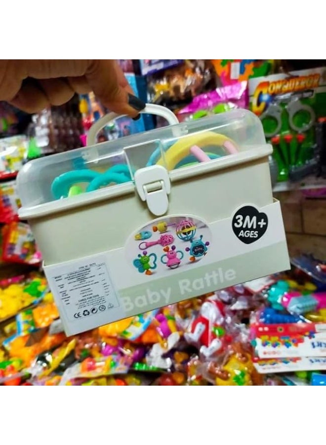 طقم خشافات للأطفال، انماط متنوعة (متنوعة)، بلاستيك، صندوق من 7 قطع اللون ابيض - Image 1