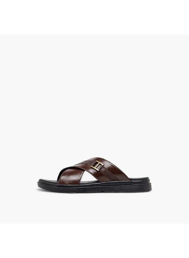 LBL by Shoexpress Men Cross Strap Slip-On Comfort Sandals