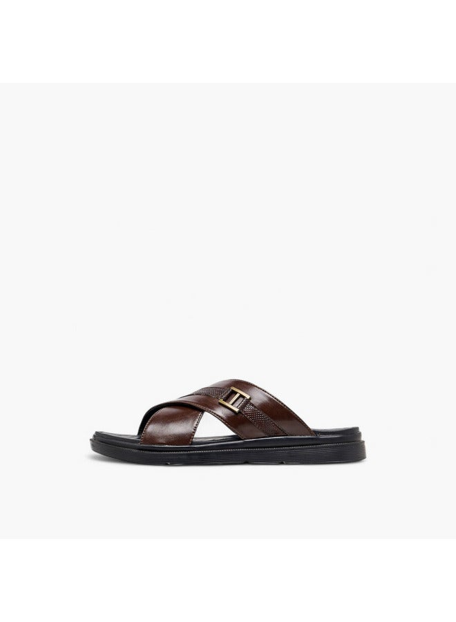 LBL by Shoexpress Men Cross Strap Slip-On Comfort Sandals  - Image 4