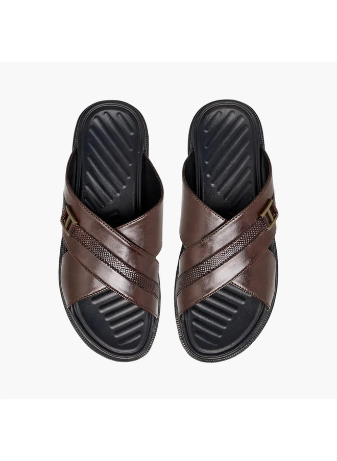 ال بي ال من شو اكسبرس Men Cross Strap Slip-On Comfort Sandals