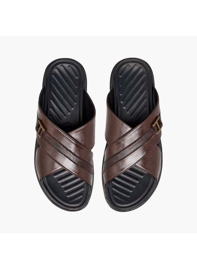 LBL by Shoexpress Men Cross Strap Slip-On Comfort Sandals  - Image 1