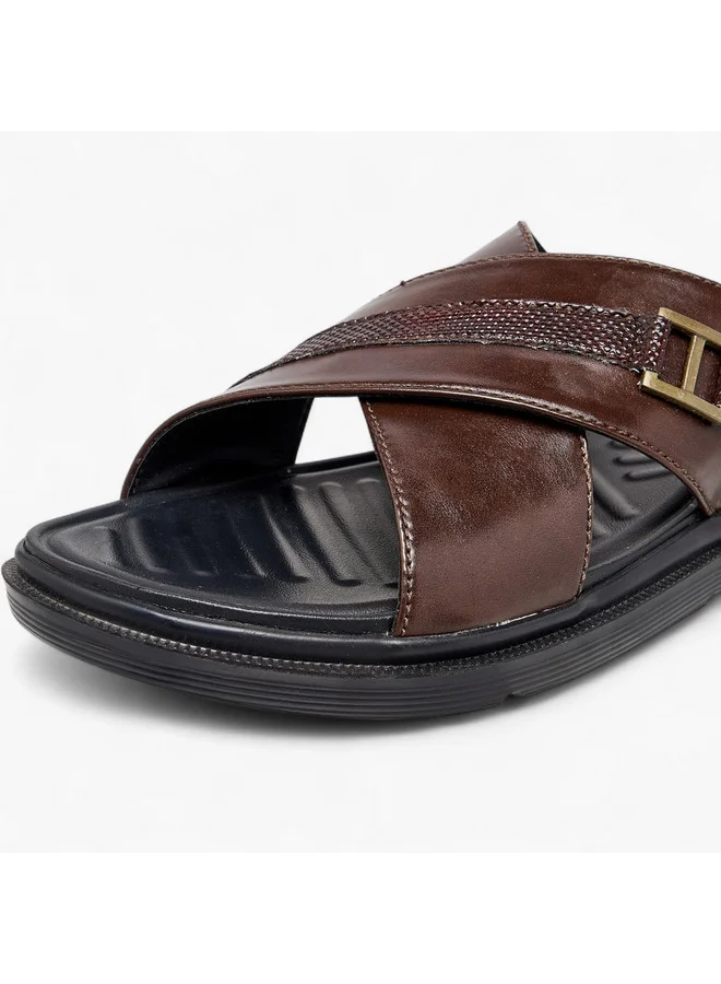 LBL by Shoexpress Men Cross Strap Slip-On Comfort Sandals