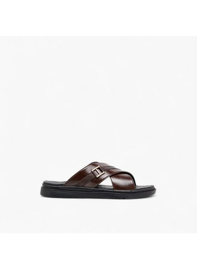 Men Cross Strap Slip-On Comfort Sandals