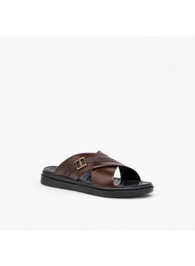 ال بي ال من شو اكسبرس صنادل رجالية مريحة بتصميم متقاطع سهل الارتداء - Image 1