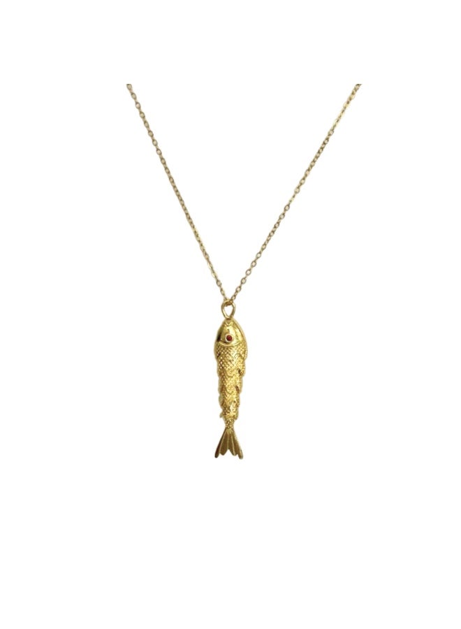 Urban Jewel Statement Fish Necklace- Stainless Steel (Chunky) - Image 1