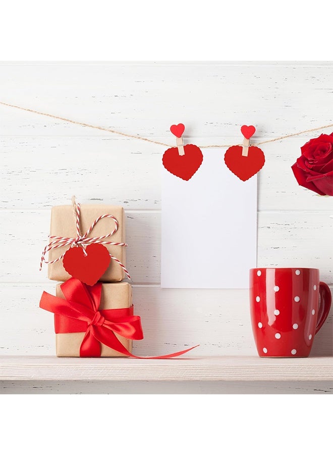 50PCS Mother's Day Gift Tags with Strings,Red Heart Shaped Hanging Labels, Bulk Bank Paper Tags with Strings for Bags, Gift Wrapping, DIY Crafts Mother's Day Party Favor Supplies - Image 3