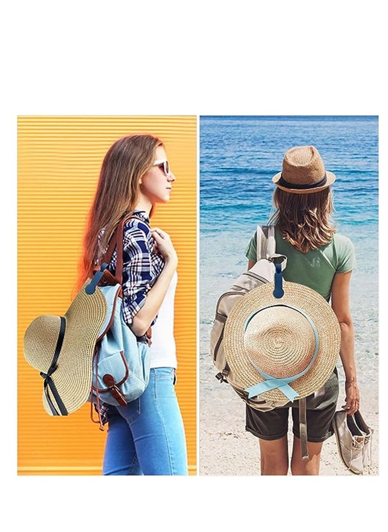 SYOSI - Silicone Hat Clip, Portable Magnetic Silicone Cap Clip, Magnetic Hat Clip for Travel Bags Baskets Handbags Purses Outdoor Travel Hands-Free Hat Accessories, 2pcs, Blue and Pink - Image 1