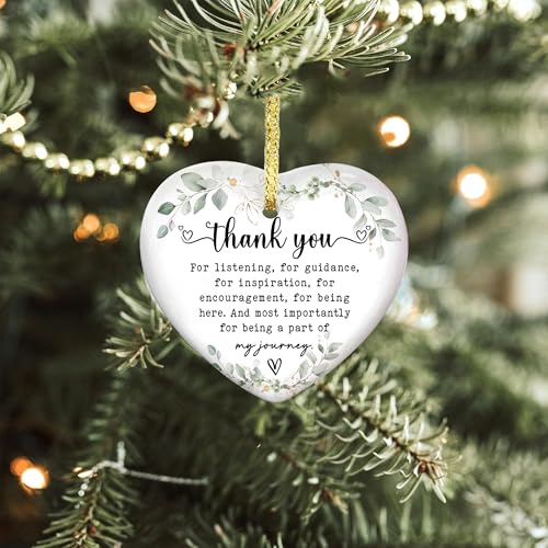 GOSSBY Heart-Shaped Thank You Ornament - Thank You Gift for Women - Christmas, Appreciation Gift for Teacher, Coworker, Employee, Boss, Friend - Christmas Tree Ornament Decor Idea 2025 - Image 5