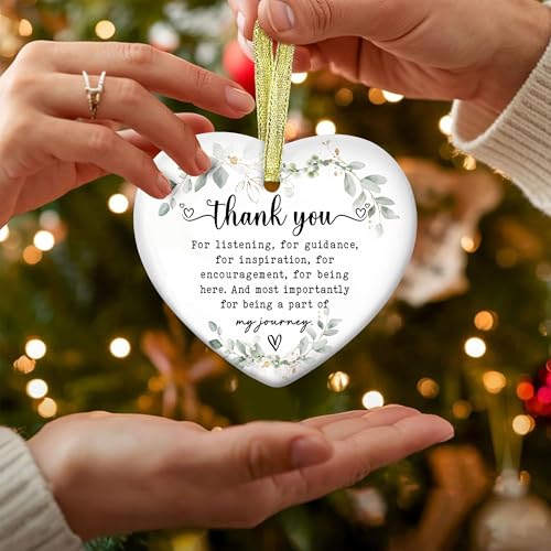 GOSSBY Heart-Shaped Thank You Ornament - Thank You Gift for Women - Christmas, Appreciation Gift for Teacher, Coworker, Employee, Boss, Friend - Christmas Tree Ornament Decor Idea 2025 - Image 4