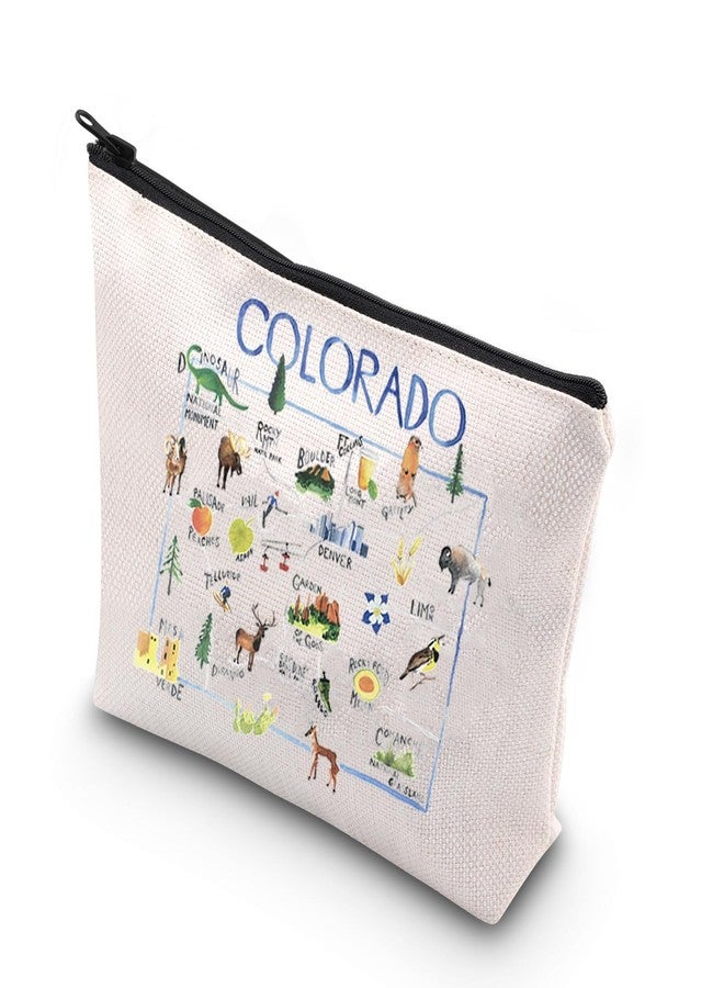 هدايا تذكارية من كولورادو، هدايا سياحية من كولورادو، هدايا منزلية من كولورادو، هدايا لقضاء العطلات في كولورادو، حقيبة مكياج بسحاب من كولورادو (حقيبة كولورادو) - Image 1