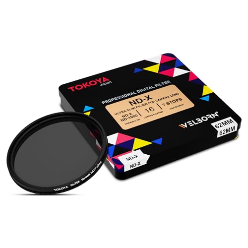 Welborn Tokoya 62 mm ND2 to ND400 Variable Neutral Density Filter Slim ND Fader ND2-400 Optical Glass Filter for DSLR Camera Lenses (62 mm) - Image 2