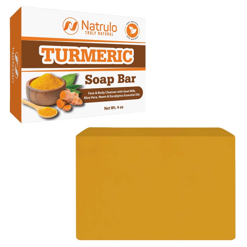 Turmeric Soap Bar for Face  Body  All Natural Turmeric Skin Soap  Turmeric Face Soap Reduces Acne Fades Scars  Cleanses Skin  4 Oz Turmeric Bar Soap for All Skin Types Made in USA
