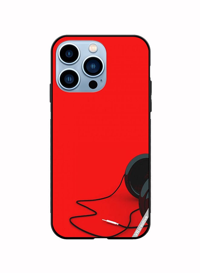 VR CREATIVE Protective Case Cover For Apple iPhone 14 Pro Max Black Headphones Design Multicolour - Image 1