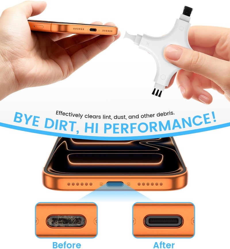 CODOGOY iPhone Cleaning Kit Port Cleaner Repair & Restore Tool Soft Brush Cleaning Tool Fit for All Devices - Image 3