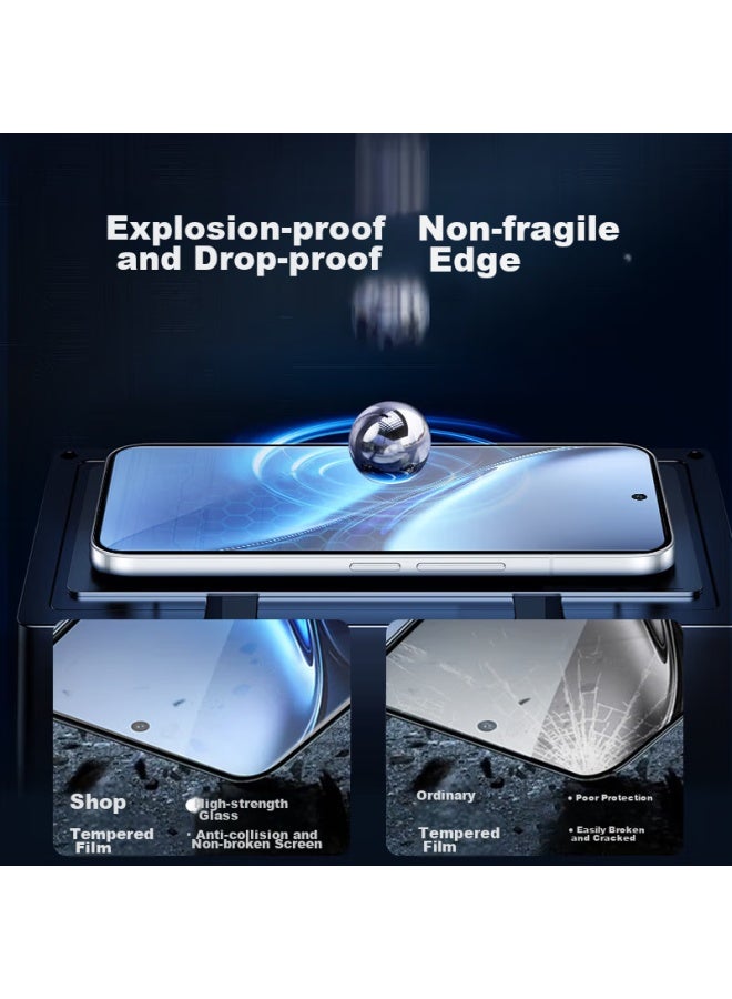 KOOLIFE حماية شاشة زجاجية مقساة من Koolife لهاتف Vivo X200، فيلم زجاجي منحني بتغطية كاملة، فيلم حماية فائق النحافة عالي الدقة ضد السقوط وبصمات الأصابع لهاتف Vivo X200 - Image 2