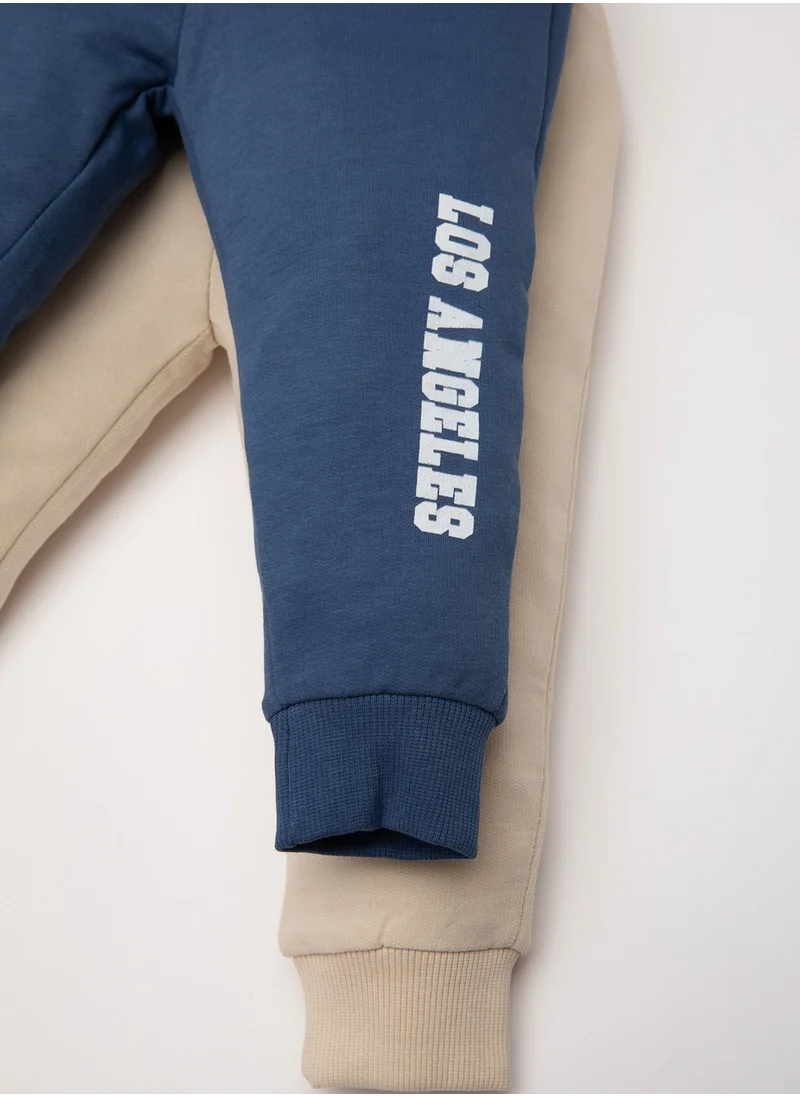 DeFacto Elastic Waist Printed 2-Piece Jogger Set