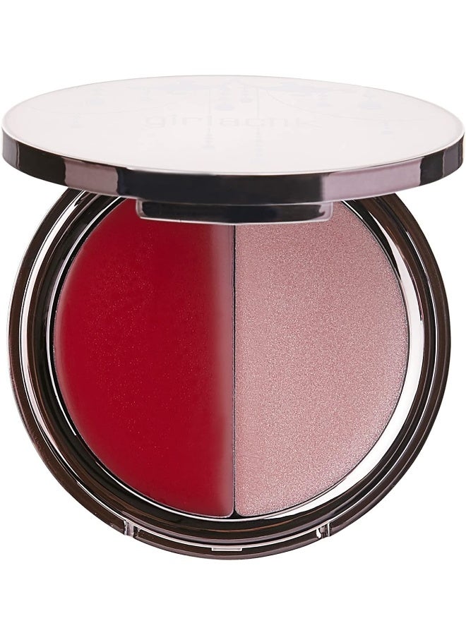 girlactik Usa. Cream Powder Blush & Cheek Tint Duo. Matte Shimmer Finish. Lightweight, Pigmented, Buildable Coverage. -Glow Duo Blush, L'Amour - Image 2