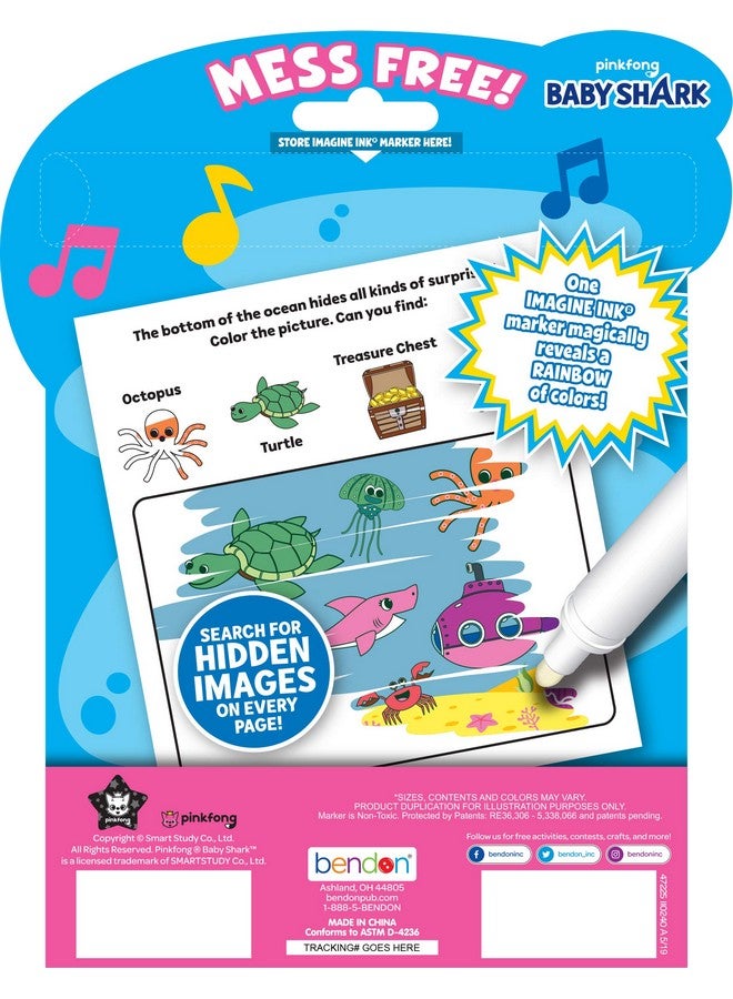Bendon Imagine Ink Magic Ink Pictures and Game Book with Mess Free Marker (Baby Sharks) - Image 2