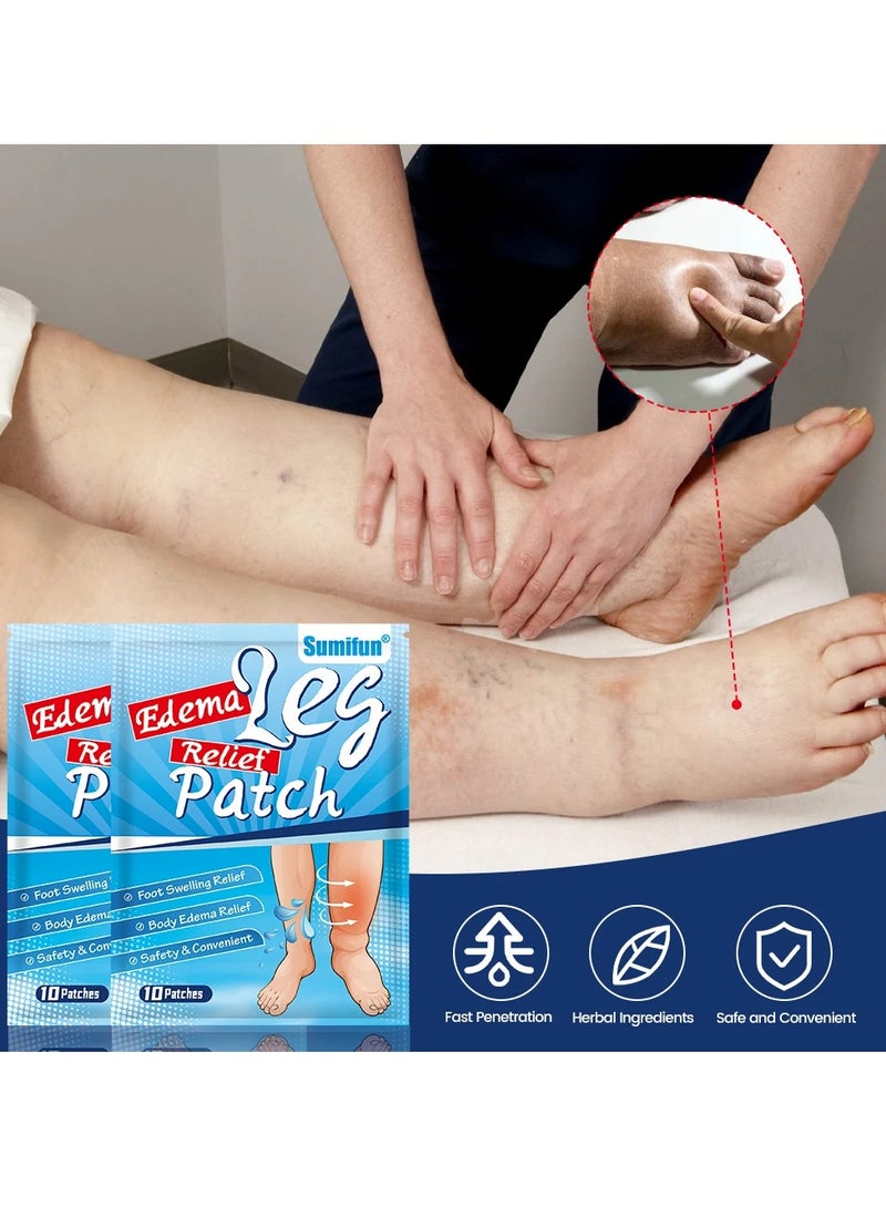 Sumifun Edema Swelling Removal Plaster, non irritating smooth Leg Edema Relief Patches, Pain Relief  Arm Thigh Dropsy Massage Medical plaster to Reduce Swelling and  Discomfort, (10 patches)  - Image 2