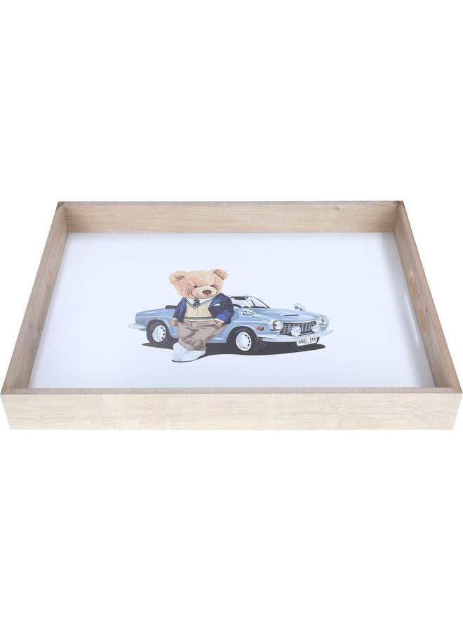 Alsaif Wooden Serving Tofir 42 Cm Rectangle White - Image 1