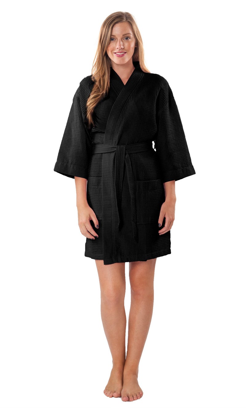 Turquaz Lightweight Short Robes For Women Waffle Kimono Bathrobe - Soft, Fast-Drying, Long-Lasting Cotton Blend - Image 2