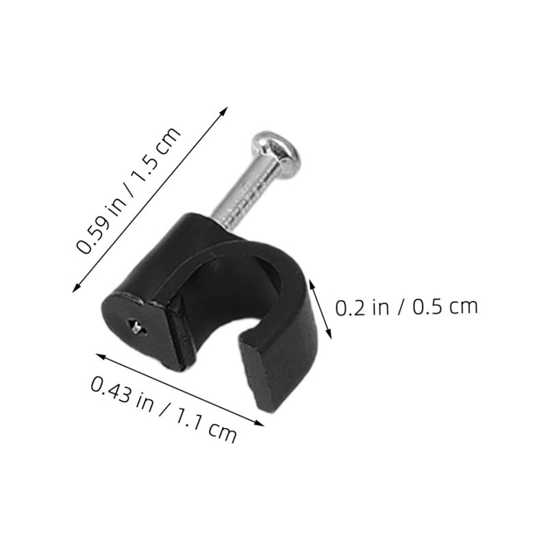 400pcs Black Cable Staples Cord Clips for Organizing TV Ethernet USB Electrical Wires - Image 3