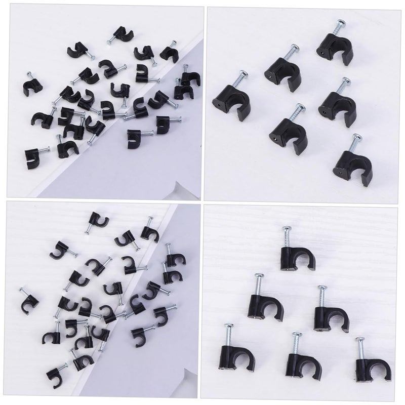 400pcs Black Cable Staples Cord Clips for Organizing TV Ethernet USB Electrical Wires - Image 5