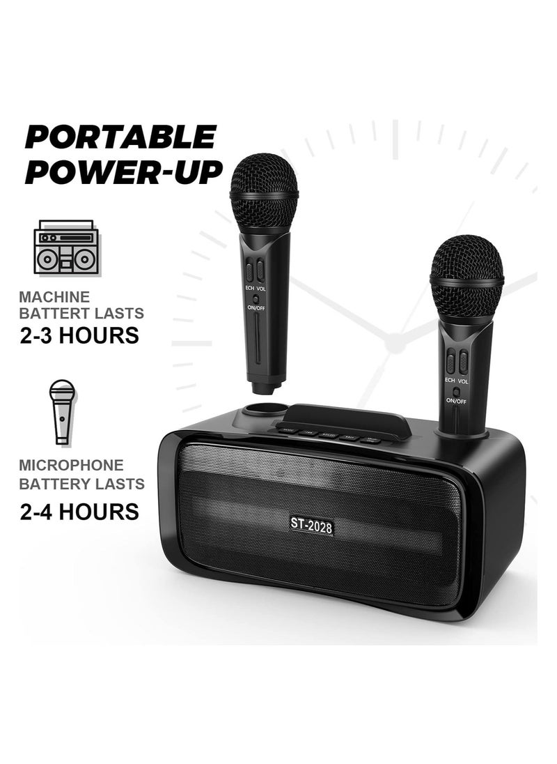 Generic Karaoke Machine with 2 Wireless Microphones for Kids and Adults, Portable Bluetooth Karaoke Machine, PA Speaker System for Home Party, Outdoor Party, Meeting, Wedding  - Image 4
