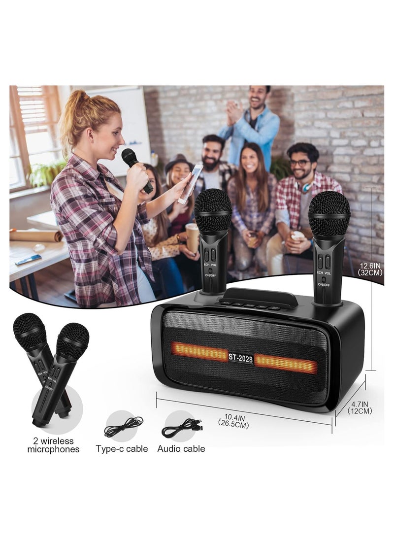 Generic Karaoke Machine with 2 Wireless Microphones for Kids and Adults, Portable Bluetooth Karaoke Machine, PA Speaker System for Home Party, Outdoor Party, Meeting, Wedding  - Image 5