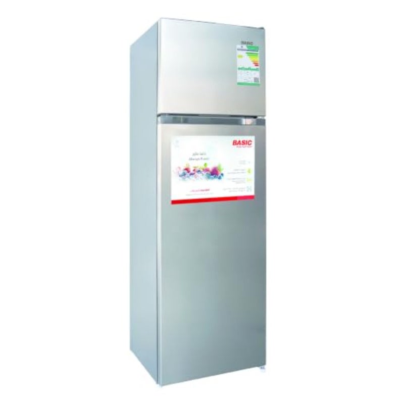 Refrigerator Two Door for Home Use, 7.5 FT, Stainless Steel, Silver, Energy Efficient and Spacious Design - Image 1