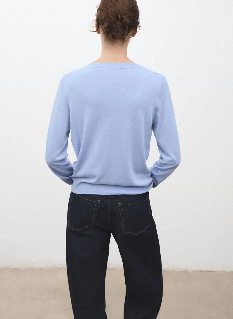 MANGO Fine-knit crew-neck sweater