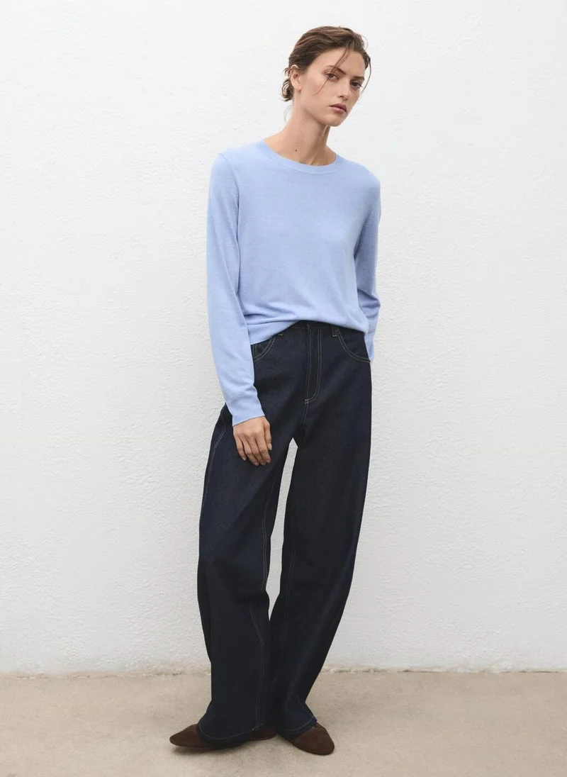 MANGO Fine-knit crew-neck sweater