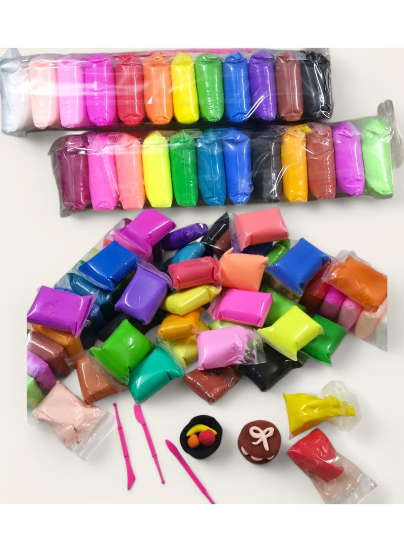 حسم صلصال جاف بالهواء، مجموعة صلصال تشكيل 36 لونًا مع 3 أدوات نحت، لعبة فن الطين للبالغين والأطفال، مجموعة صلصال للحرف اليدوية الجافة بالهواء يمكنك صنعها بنفسك - Image 4