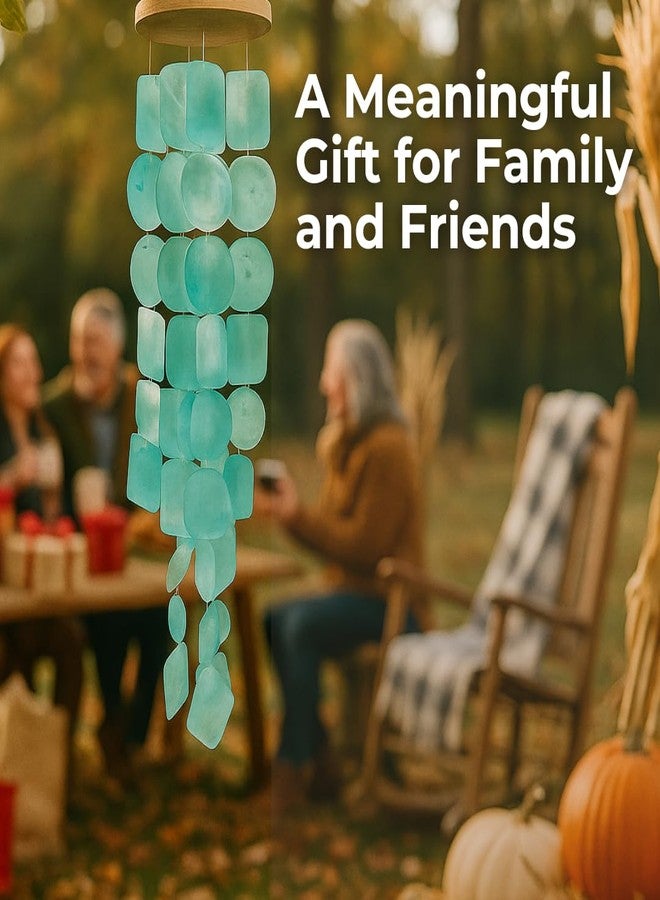 Solange & Frances Turquoise Beachy Wind Chimes - Outdoor Beach Decor for Home Decor, Garden Decor, Seashell Decor. Perfect Beach Theme Home Decor and Gifts for A Beach Lover - Image 3