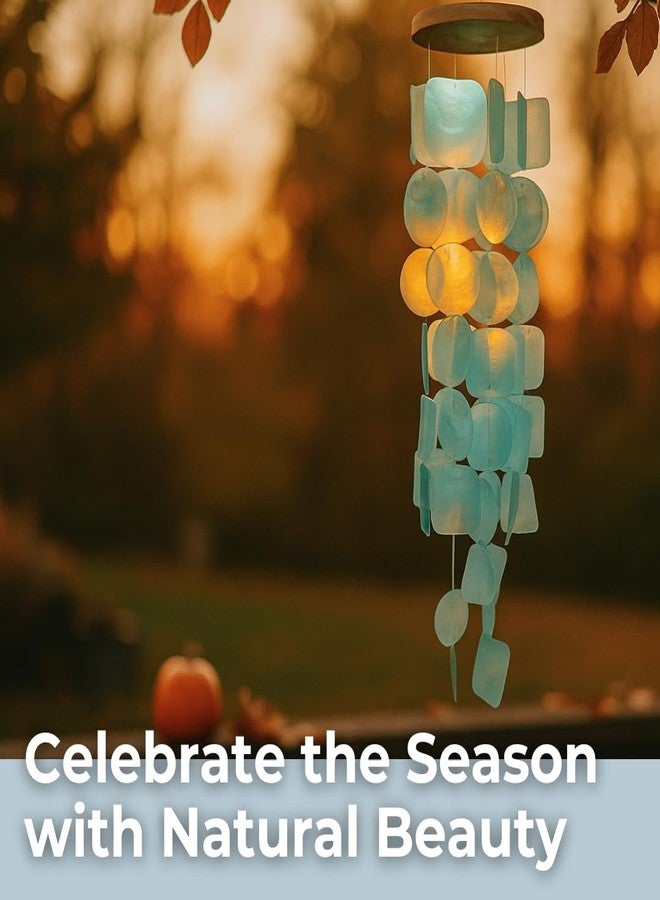 Solange & Frances Turquoise Beachy Wind Chimes - Outdoor Beach Decor for Home Decor, Garden Decor, Seashell Decor. Perfect Beach Theme Home Decor and Gifts for A Beach Lover - Image 2