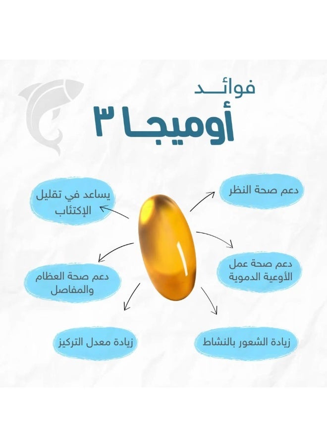 هوليستا أوميغا 3 كبسولات زيت السمك 80 كبسولة - Image 2