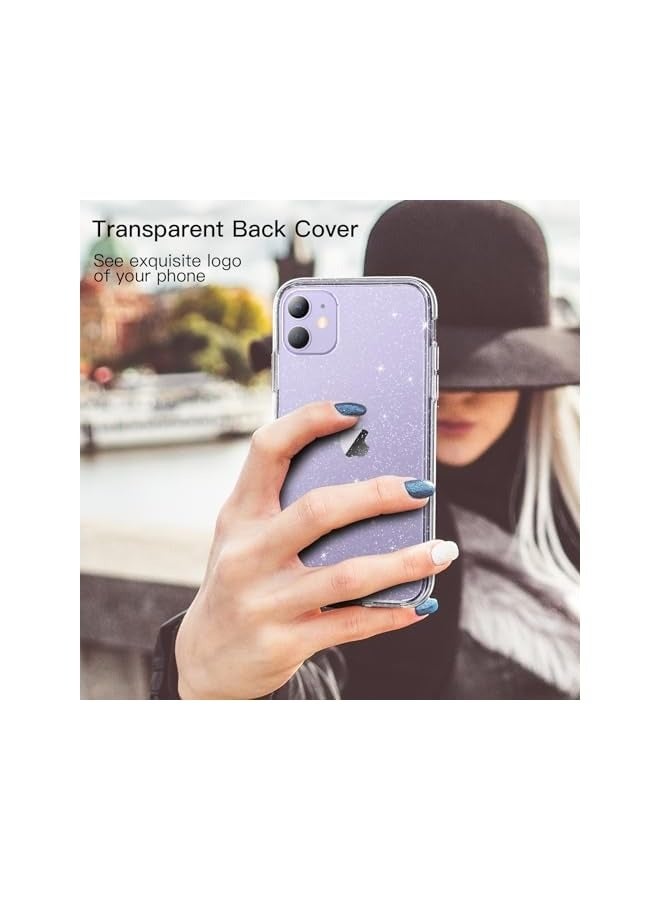Jetech Glitter Case for iPhone 11, 6.1-Inch, Bling Sparkle Shockproof Phone Bumper Cover, Cute Sparkly for Women and Girls (Clear) - Image 4
