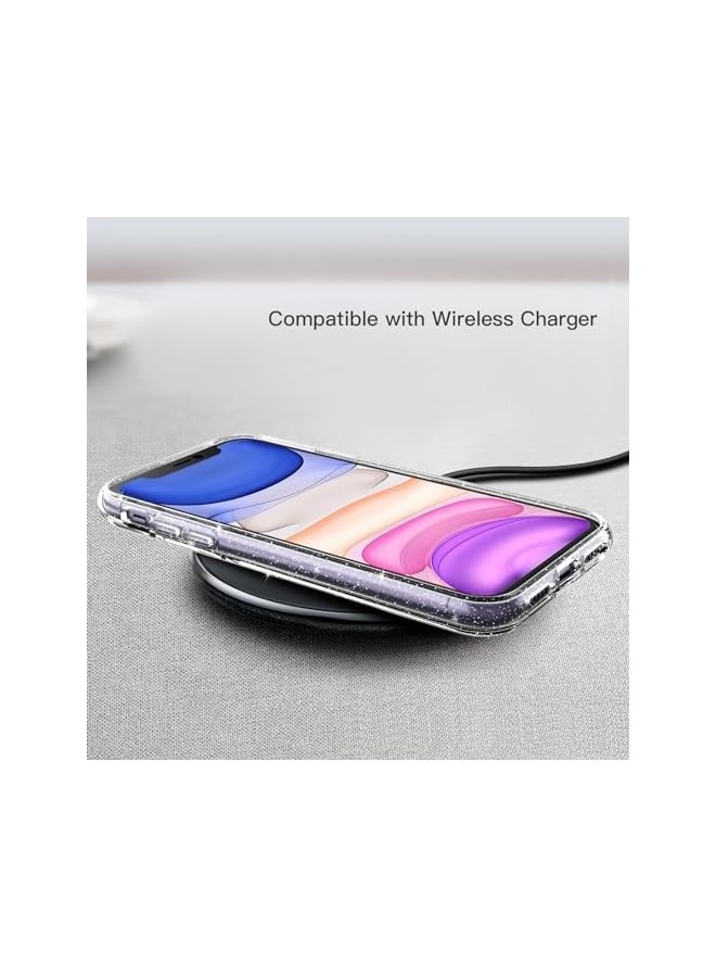 Jetech Glitter Case for iPhone 11, 6.1-Inch, Bling Sparkle Shockproof Phone Bumper Cover, Cute Sparkly for Women and Girls (Clear) - Image 5