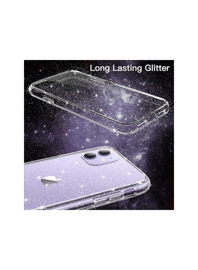 Jetech Glitter Case for iPhone 11, 6.1-Inch, Bling Sparkle Shockproof Phone Bumper Cover, Cute Sparkly for Women and Girls (Clear) - Image 3