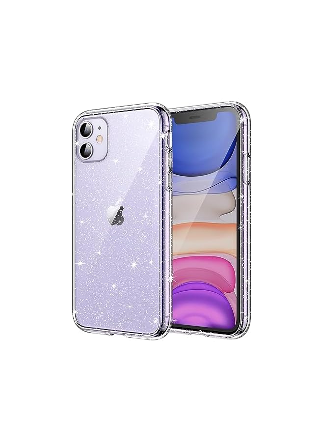 Jetech Glitter Case for iPhone 11, 6.1-Inch, Bling Sparkle Shockproof Phone Bumper Cover, Cute Sparkly for Women and Girls (Clear) - Image 1