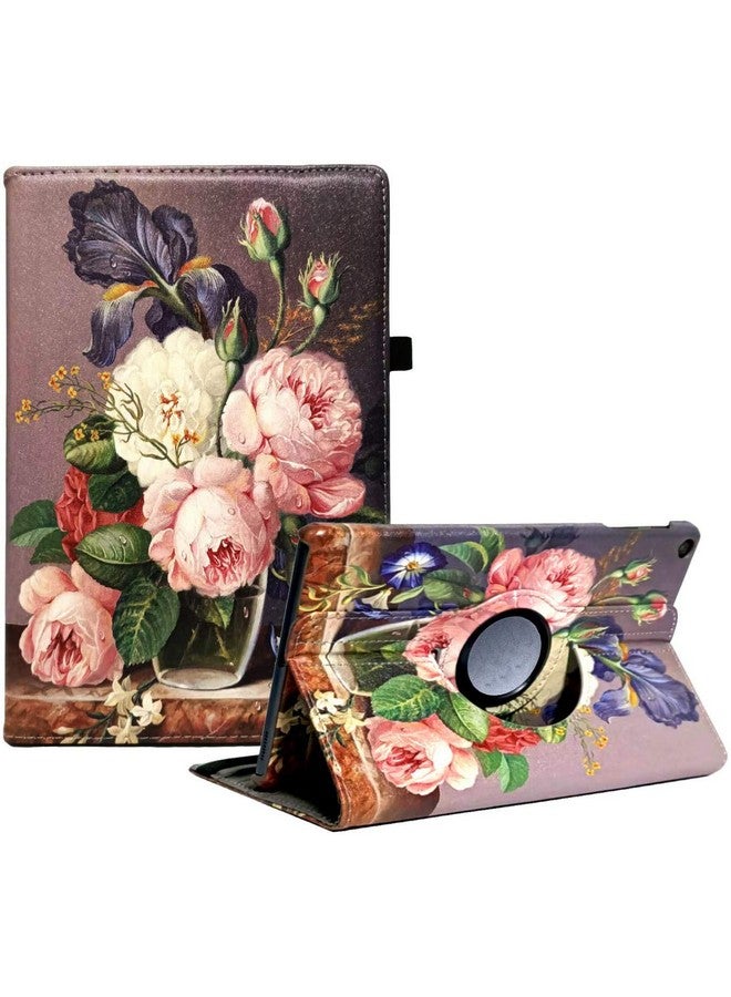 Newraturner Case for Samsung Galaxy Tab A 10.1 2019, 360 Degree Rotating Stand Smart Case for Samsung Tab A 10.1 Inch Tablet [SM-T510/T515] 2019 Release (Painting Rose) - Image 1