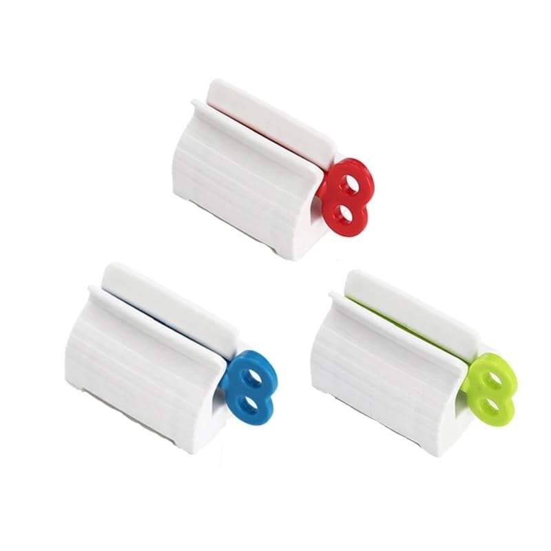 AUREUS Rolling Tube Toothpaste Squeezer Toothpaste Seat Holder Stand Rotate Toothpaste Dispenser for Bathroom (Mix Color) (Pack of 3 Pieces) - Image 1