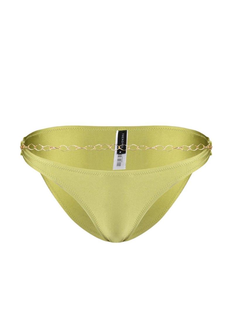 trendyol Normal Leg Bikini Bottom with Green Chain Accessory TBESS23BA00078 - Image 5