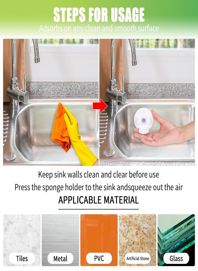 AMAZYC-US Smile Sponge Sponge Holder and Round Smiley Face Sponge Soap Dispensing Handle, Compatible with Smiley Sponges - Image 5