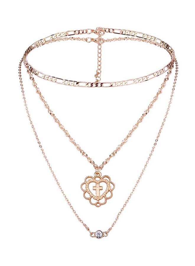 NIBEMINENT 2-Piece Elegant Design Necklace Set Gold - Image 1