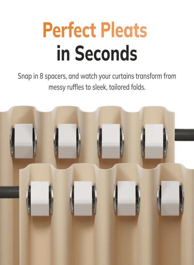رايز فواصل ستائر (8 فواصل) - ملحق ستائر النوافذ - ستائر مطوية مزخرفة مثالية، ملحق لقضيب الستارة - Image 3