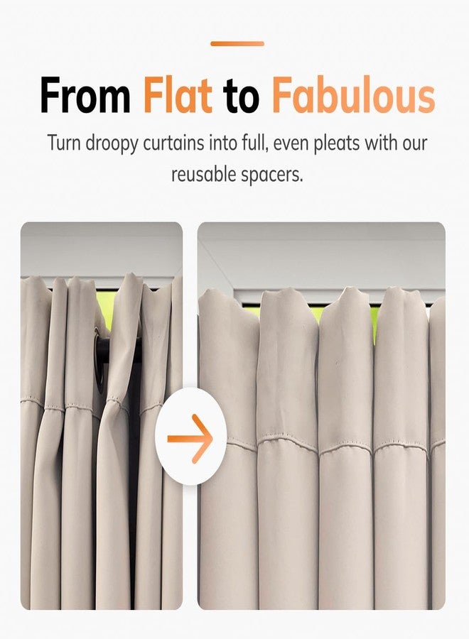 رايز فواصل ستائر (8 فواصل) - ملحق ستائر النوافذ - ستائر مطوية مزخرفة مثالية، ملحق لقضيب الستارة - Image 2