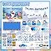 Mpanwen Shark Birthday Party Decorations 137Pcs Shark Themed Birthday Party Decor Supplies Backdrop Sticker Balloons Cake Toppers Tablecloth Centerpieces Hanging Swirl Wall Signs Bracelets - Image 4