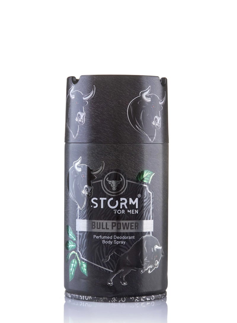 STORM For Men, Made in Turkey, 250ml Perfumed Bodyspray with Long Lasting Luxurious and Exhilarating Fragrance. (Bull Power)